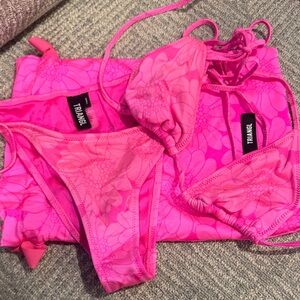 Triangl Swimwear Pink Floral Bikini Set